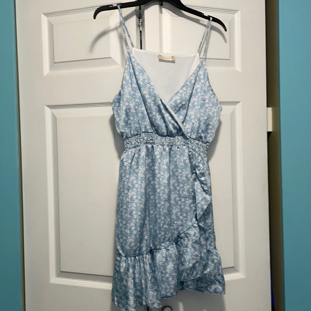 Blue floral summer dress